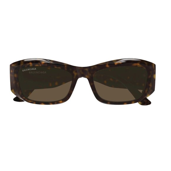 NWT BALENCIAGA SUNGLASSES WOMEN BROWN HAVANA RECTANGULAR EYEWEAR BALENCIAGA NEW - Picture 2 of 3